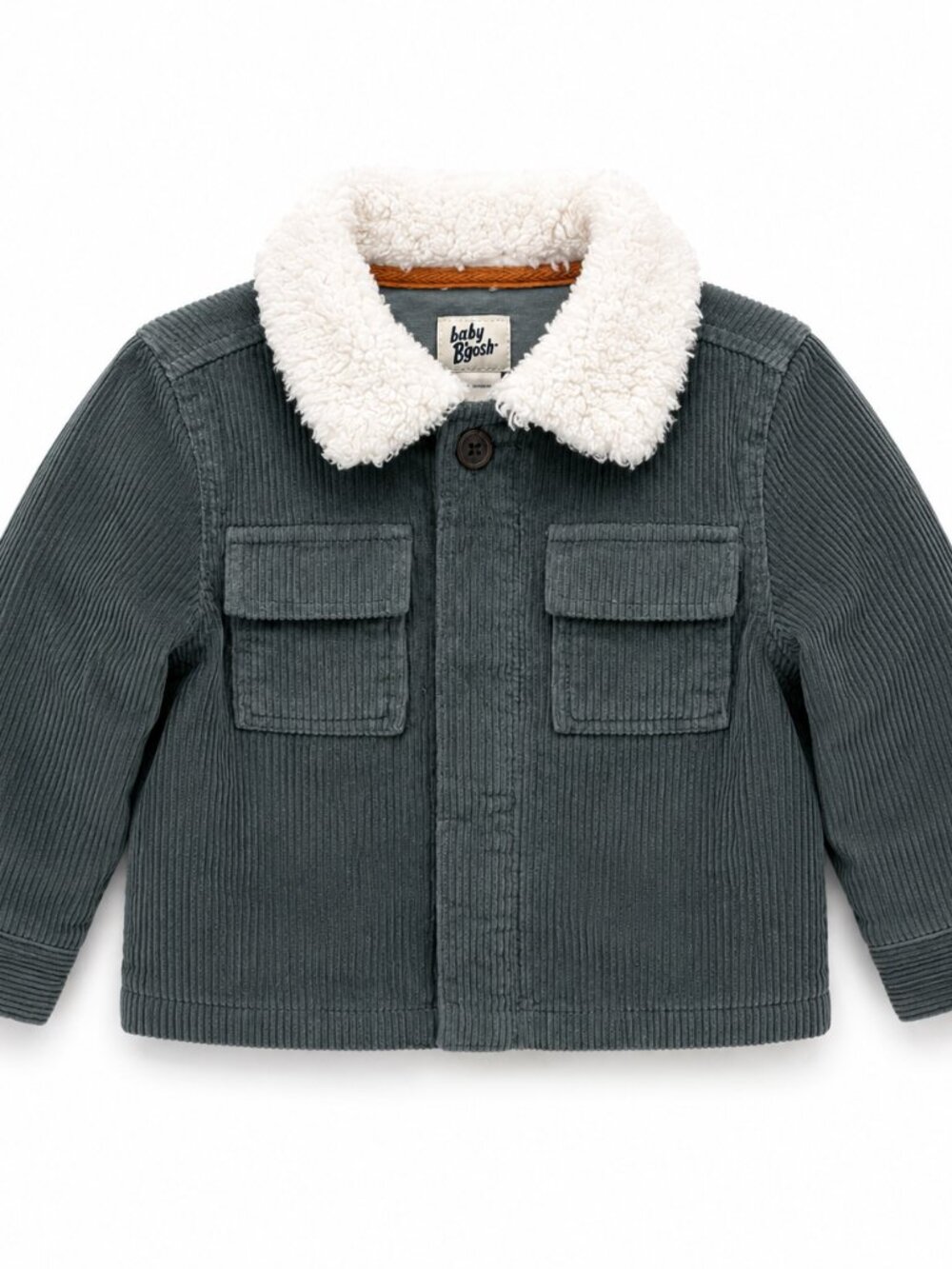 NWT OshKosh B’gosh Baby B’gosh Toddler Boy Corduroy Winter Coat Size 24M Sherpa - Picture 2 of 3